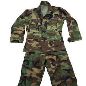 US Marine Corps Camo Uniform Set‎ Jacket Pants Small Short Bernstein Fatigues